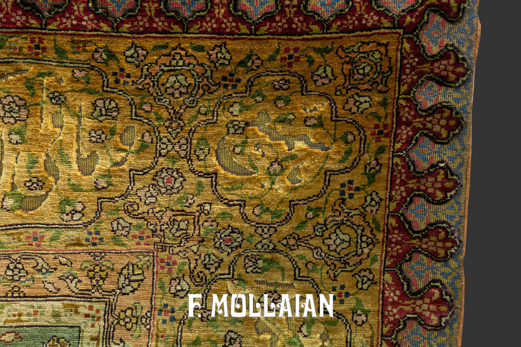 Rare Antique Signed «ZAREH» Peyman prayer design Koum Kapi Turkish Rug n°:734993